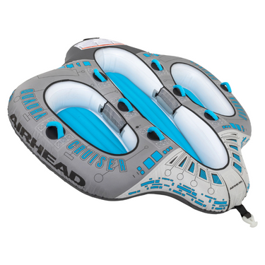 Airhead Quadra Cruiser Inflatable Floating Platform | 1-4 Rider Towable Tube for Boating